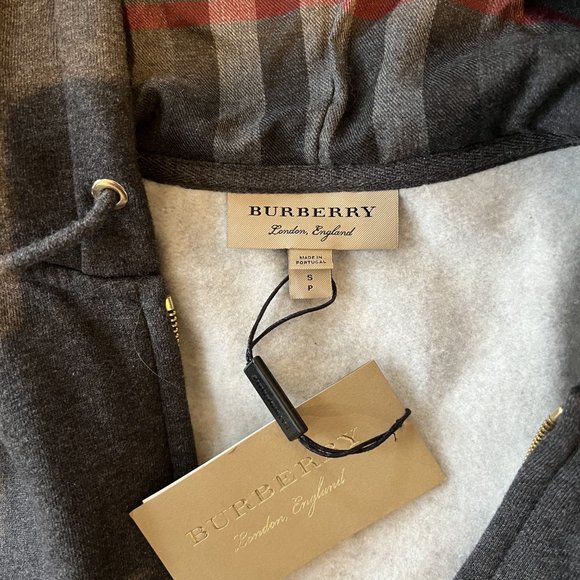 NEW - Burberry Grey Men's Zip Up Sweatshirt - Picture 2 of 2